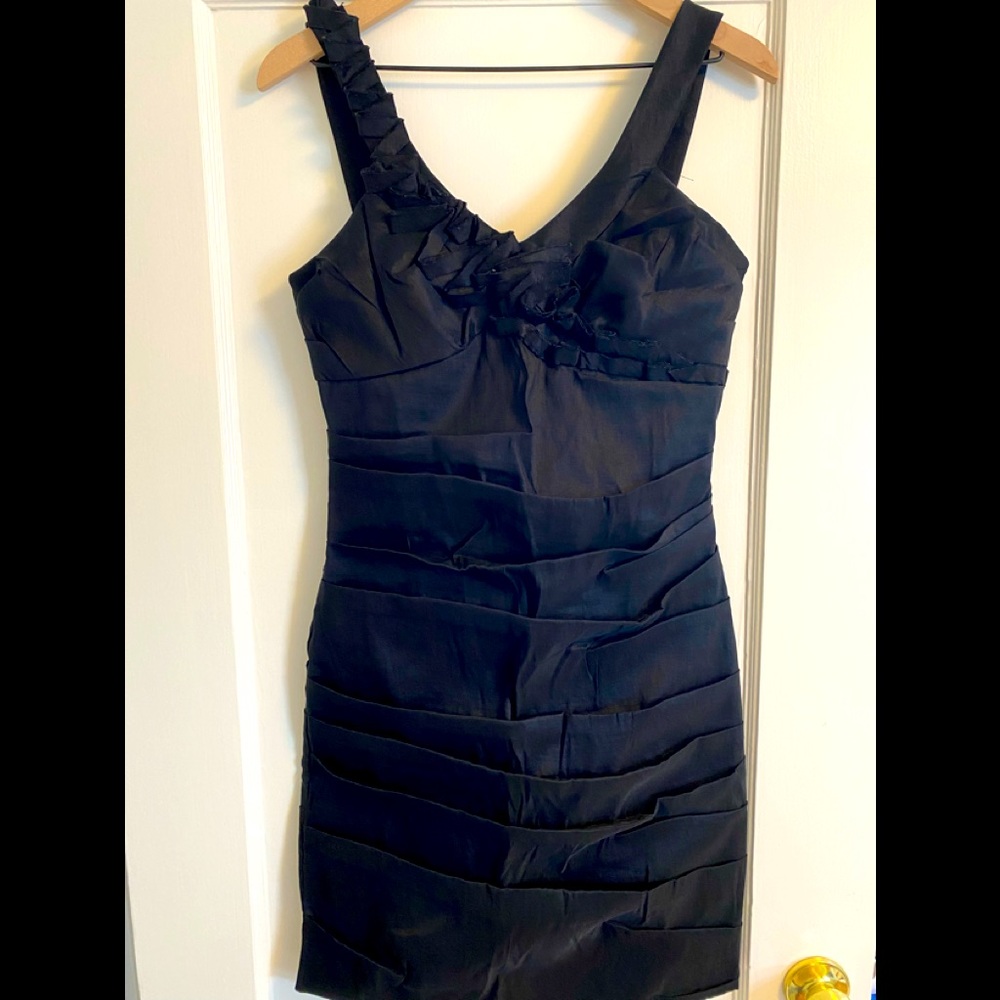 Max and Cleo Formal Ruched Little Black Dress
